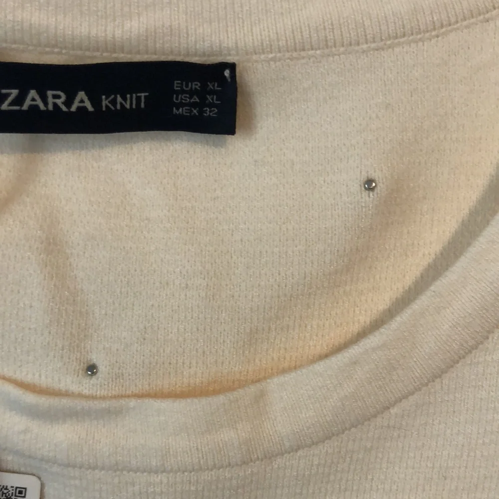 Zara Pearl embellished short sleeve lightweight sweater XL - Picture 5 of 7
